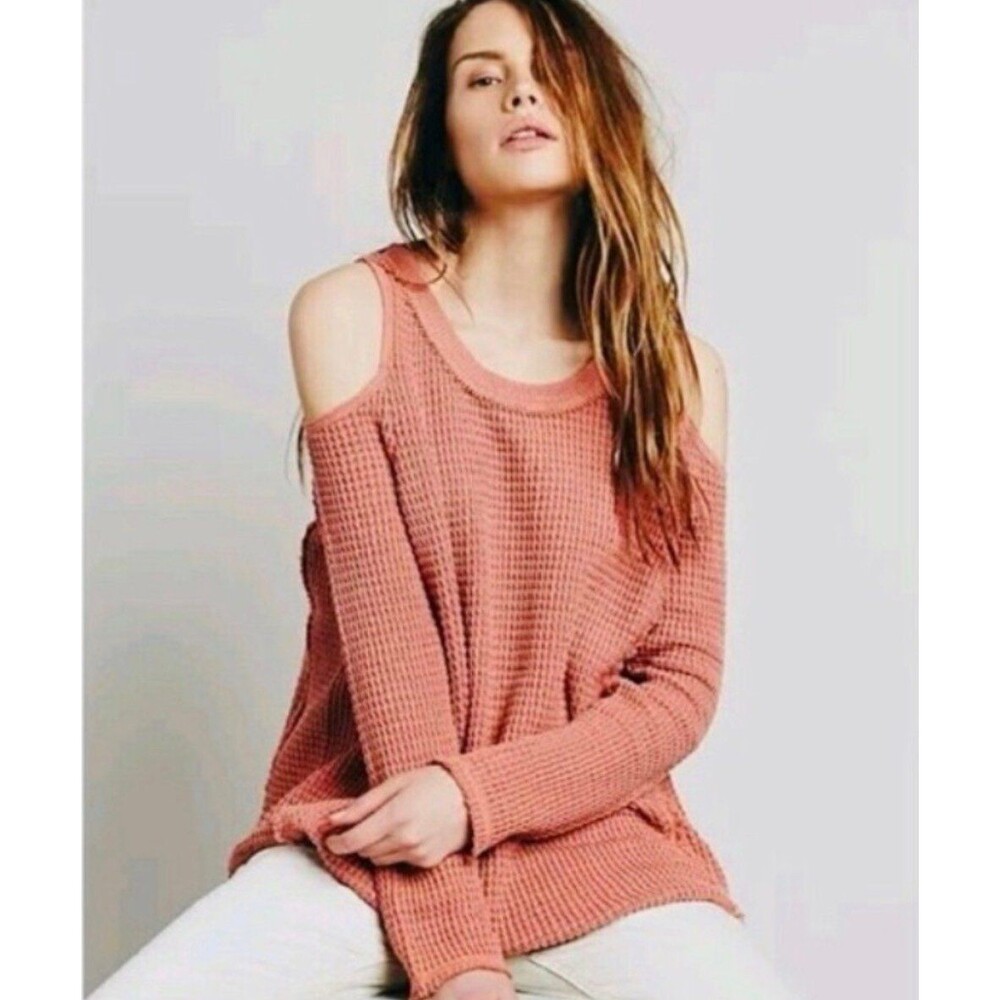 Free People Sunrise Cold Shoulder Sweater